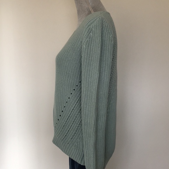 NWT LOFT Shaker Stitch Pique V-Neck 100% Cotton Pullover Sweater, size Medium ❤️ - Picture 4 of 14